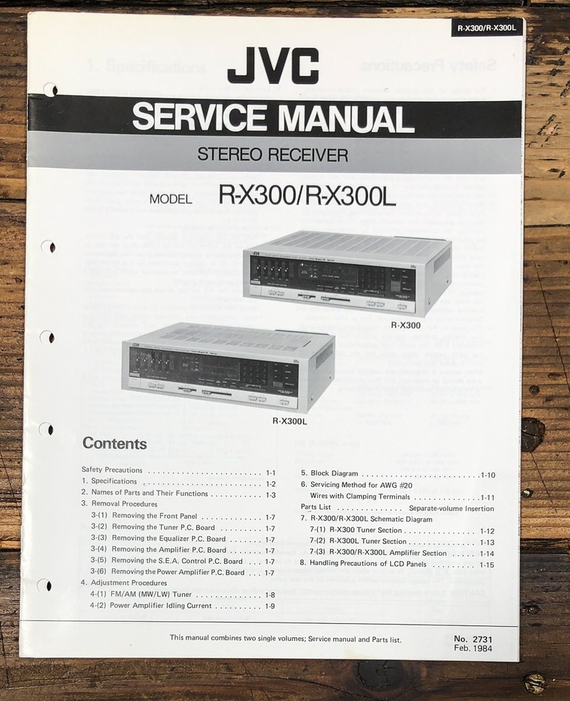JVC R-X300 -X300L Receiver Service Manual *Original*