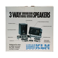 KLH 3 Way Surround Sound Indoor/Outdoor Speakers Model 403 NEW Open Box