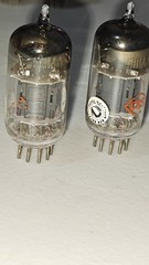 Pair Marconi 5814 Bent [] Getter Silver Plate Tabs Pewter Black Plates