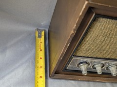 VINTAGE GENERAL ELECTRIC DUAL SPEAKER AM/FM Tube RADIO MODEL T1243B TESTED WORKS