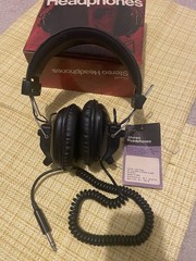 Bradford Stereo Headphones Black 6ft Cable 6.35mm Volume Control 1970s