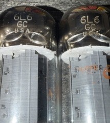 Rare Matched Pair Peavey Super 6 Sylvania 6L6GC STR387 Tubes Dual Foil O Getters