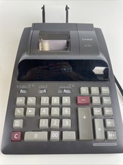 Vintage CASIO DL-210L 2-Color Ribbon Print Calculator Works Plus 46 Paper Rolls