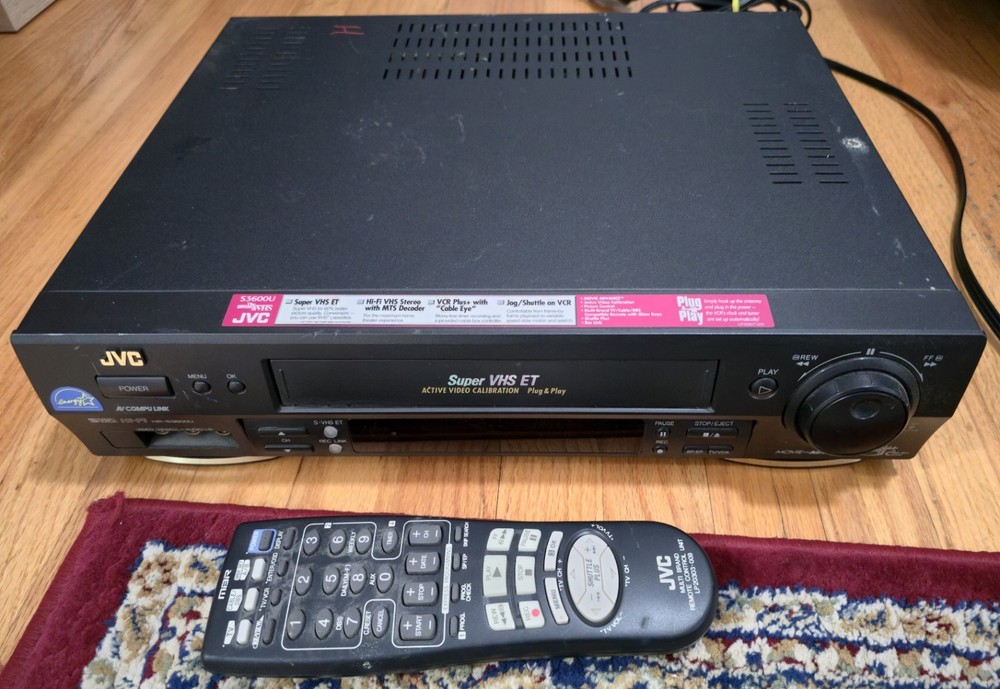 JVC HR-S3600U S-VHS Super VHS VCR Player Recorder Hi-Fi Stereo w/ Remote TESTED!