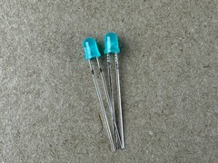2 New BLUE FROSTED 8v 12v Grain-of-Wheat LED Lights 10v Lamp Bulbs 4MM Bare Wire