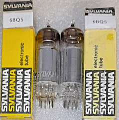 Matched Pair 6BQ5 Sylvania & unbranded Vacuum Tubes, TV-7D Tested – will combine