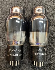 2 NOS Matched KenRad JAN 6B4G Black Glass Tubes