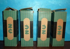 4 NU National Union Type 47 Tubes Blk Plate Hung Filaments Tested NOS/NIB LC~