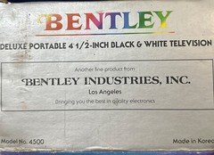 Bentley Deluxe Portable 5-Inch Black & White Television Model 100C