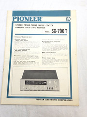 PIONEER MODEL SX-700T RECEIVER ORIGINAL OPERATING INSTRUCTIONS SCHEMATIC