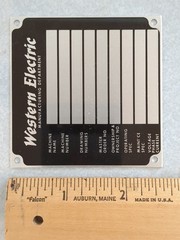 VTG Western Electric Blank Name Plate Badge NOS 2-5/8″ x 2-5/8″