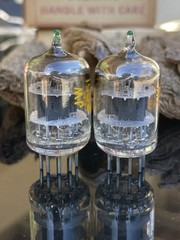 PAIR NOS NIB Western Electric 2C51 396A Vacuum Tubes D GETTER GREEN TIP