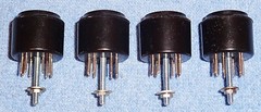 4 NOS 9-Pin Miniature Vacuum Tube Socket Savers with Long Mounting Hardware