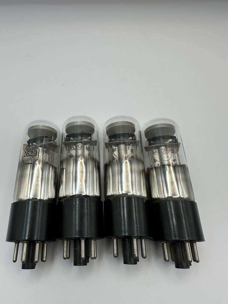 LOT OF 4 – GREEN EYE 1629 VACUUM TUBES – BRAND UNKNOWN – TEST BRIGHT