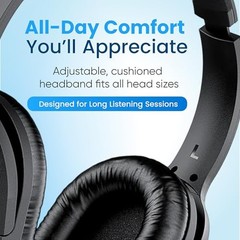 Philips Over Ear Wired Stereo Headphones for Podcasts, Studio One Size Black