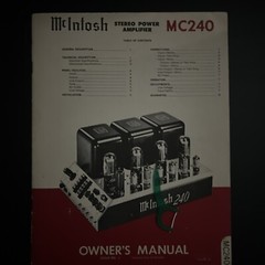 Vintage Original McIntosh MC240 Manual, Maintenance Manual, Mounting Temp NEW