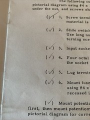 Dynakit MARK III ORIGINAL Instructions For Assembly + Diagram