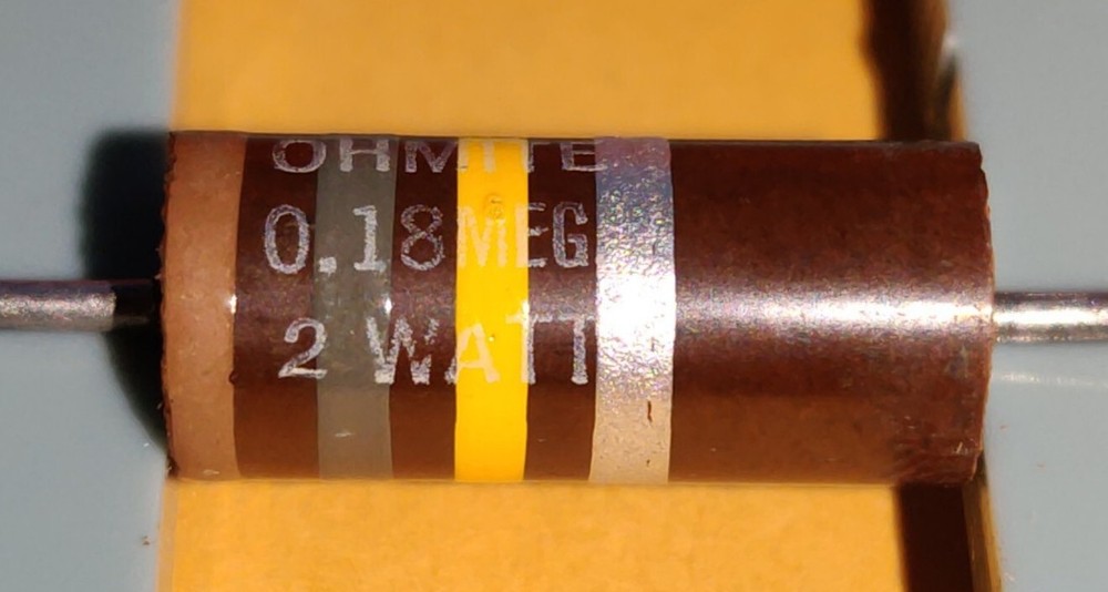 NOS Vintage- Ohmite “Little Devil” 0.18M (180K) Ohm 2 Watt Resistor – Read