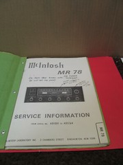 McIntosh MR-78 Factory Service Manual (Original, Paper)