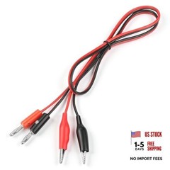 Banana Plug to Clip Cable Set Test Leads 80cm for Multimeter Power Supplies