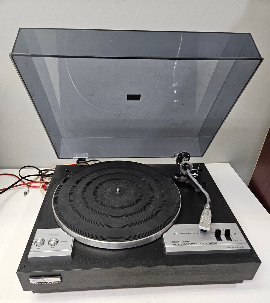 Sears Professional Series Model 28669 Belt Drive S-Type Arm Black Wood Turntable