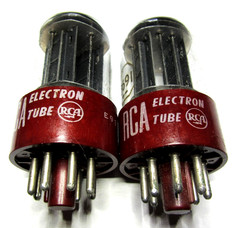 NOS NIB MILITARY SPEC RCA RED BASE 5691 6SL7 BLACK PLATE TUBES!