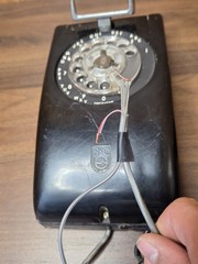 Stromberg Carlson 1553W Black Rotary Dial Wall Telephone Handset Cord UNTESTED