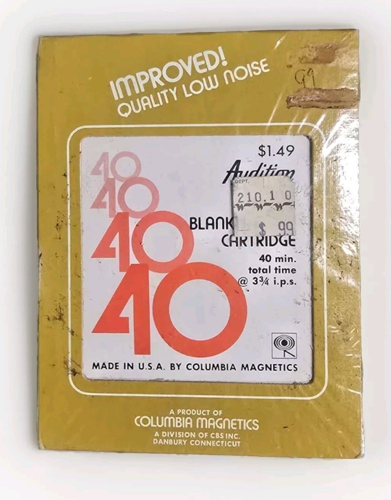 Blank 8-Track Tape Columbia Magnetics 40 Minutes Sealed NIB Vintage Collectable