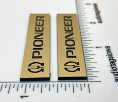 Pioneer Speaker Badge Logo -Custom Made Incised Gold 58mm 3D PAIR
