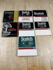 Lot of 7 Scotch Used Mixed Lengths Reel To Reel Tapes 7” Tenzar 150 203