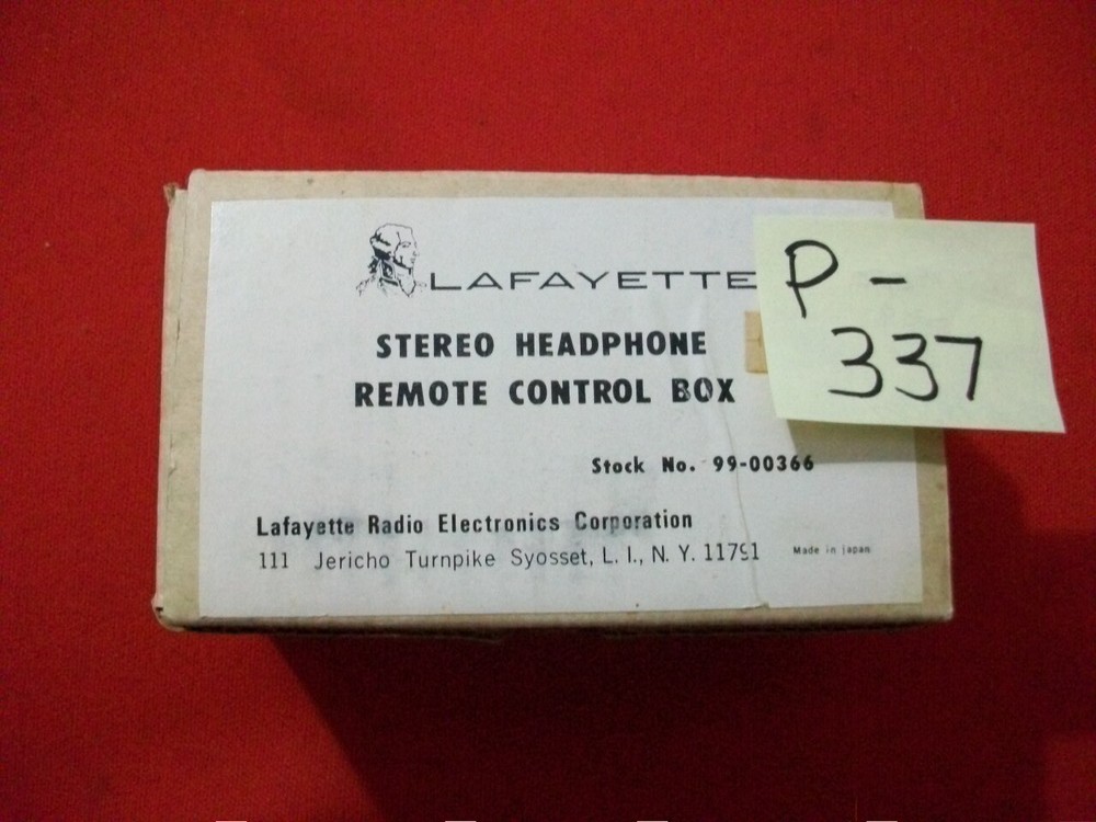 VINTAGE HTF COLLECTIBLE LAFAYETTE STEREO HEADPHONE REMOTE CONTROL BOX #99-00366