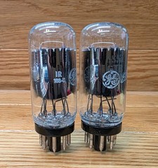 Pair GE 6SN7GTB Coin Base Vacuum Tubes – Tested NOS/NIB – Matched Pair