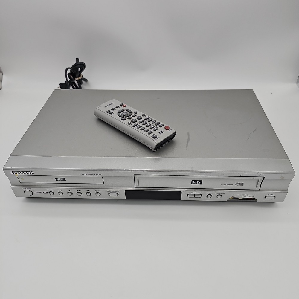 Samsung DVD-V4600 DVD VCR Combo – VHS Tested & Working Reads CDs Not DVDs AS IS