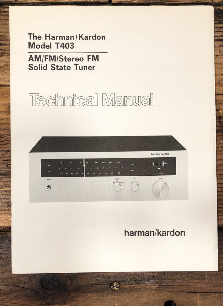 Harmon Kardon HK PT-403 T-403 Tuner Service Manual *Original*