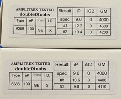 Two GE 6386 Tubes / Amplitrex Tested +100% / D Getter / X3 Mica /Black Plates