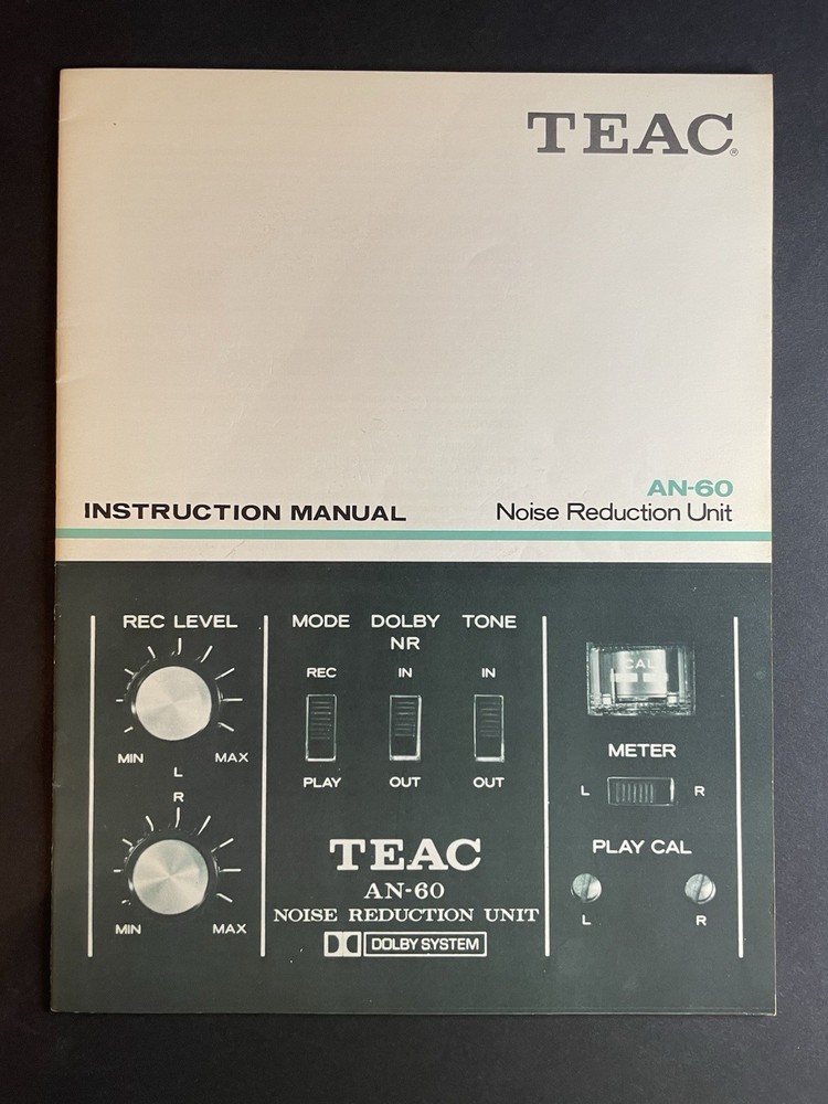 Vintage Original TEAC AN-60 Noise Reduction Unit Instruction Manual