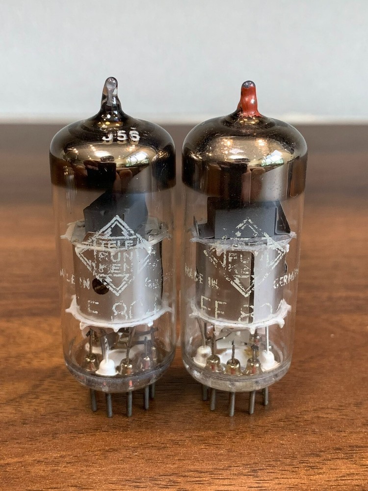 2 Tubes EF804 Telefunken Sliver Plates – NOS, Matched pair