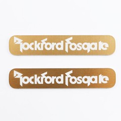 Rockford Fosgate Speaker Badge Aluminum Logo 63.5mm(2.5″)X12.7mm(0.5″) GOLD