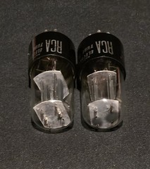 RCA 6SN7 GTB TUBE 1950s TOUGH DOGS 2 HOLE BLACK LADDER PLATES MATCHING SET