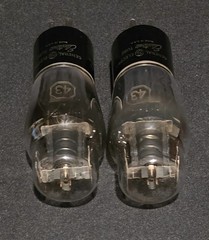 GE Type 43 Audio Power Output Tubes – New In Box – Matching Set NOS