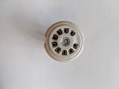CERAMIC WHITE 9 PIN TUBE SOCKET NOS CINCH MADE IN USA