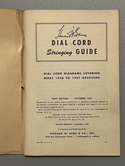 c.1948 Dial Cord Stringing Guide by Howard W Sams DC-1 Radio Repair