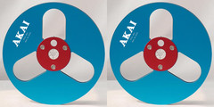 One Pair Blue Black TAPE REEL Akai 7” inch Light Metal Aluminum Take Up Reel