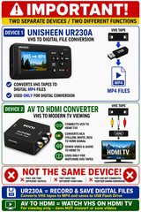 JVC DVD VCR VHS to Digital Converter Bundle VHS to MP4 Recorder AV to HDMI