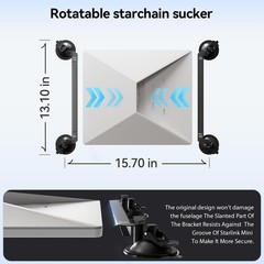 Starlink Mini Suction Cup Mount, Vehicle Sunroof and Glass Surfaces – Secure Sat