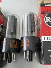 Pair Of VTG RCA ELECTRON TUBE 5Y3GT NOS NIB 1950s Black Plate