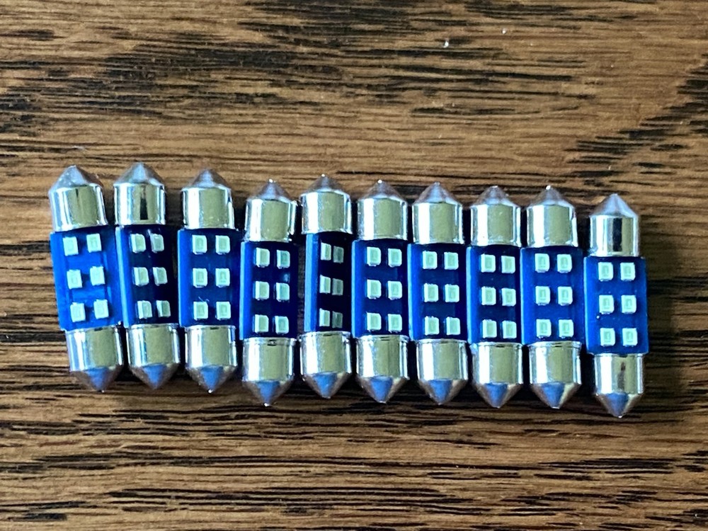 10 New Cool Blue 12V LED Festoon Lamp Light Bulbs 13v DE3022 for Sony (Qty)