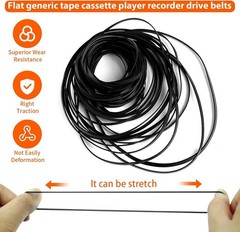 High-Quality Cassette Recorder Rubber Belts – 100 Pcs, 40-135mm Compatibility