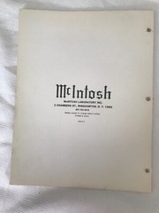 McIntosh MA-6100 Original Genuine Owner’s Manual
