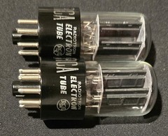 RCA 6SN7 GTB TUBE 1950s TOUGH DOGS 2 HOLE BLACK LADDER PLATES MATCHING SET